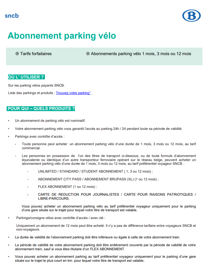 Abonnement parking page 1