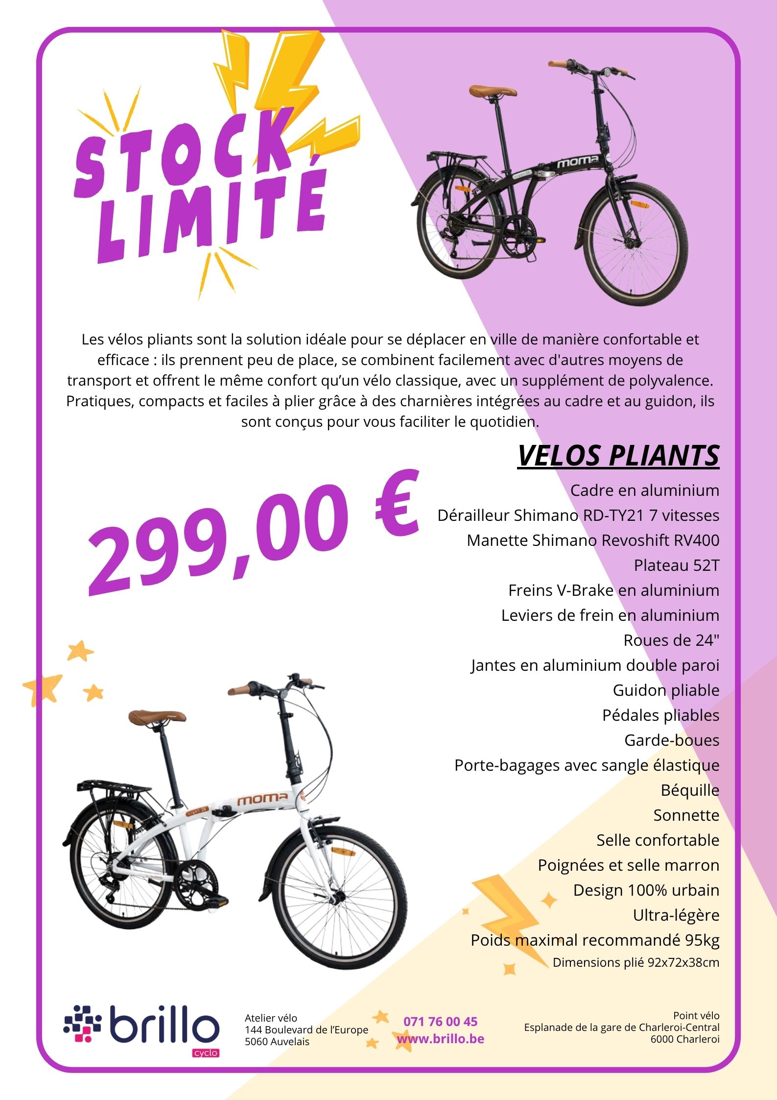 Promo vélo pliant Brillo 2026